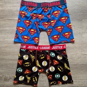 DC Comics Superman and Justice League Boxer Briefs - Blue and Black